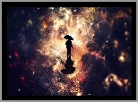 Galaktyki, Fantasy, Odbicie, Parasol, Kosmos, M�czyzna